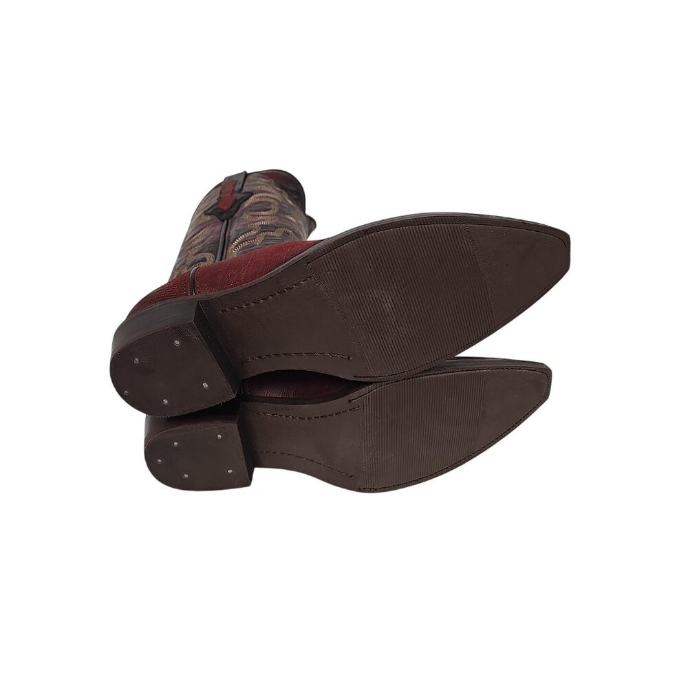 Dingo Men's DI 107 The Duke Snip Leather Pull On Western Boot Cherry Size 9D - Picture 6 of 6